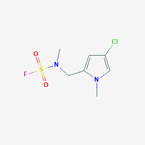 molecular formula C7H10ClFN2O2S B2615265 N-[(4-Chloro-1-methylpyrrol-2-yl)methyl]-N-methylsulfamoyl fluoride CAS No. 2411244-76-1