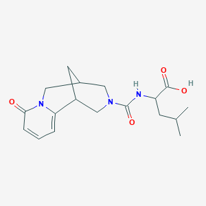 molecular formula C18H25N3O4 B2615268 N-[(8-oxo-1,5,6,8-tetrahydro-2H-1,5-methanopyrido[1,2-a][1,5]diazocin-3(4H)-yl)carbonyl]leucine CAS No. 1453860-57-5