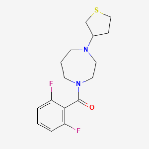 molecular formula C16H20F2N2OS B2615275 (2,6-Difluorophenyl)(4-(tetrahydrothiophen-3-yl)-1,4-diazepan-1-yl)methanone CAS No. 2320818-98-0