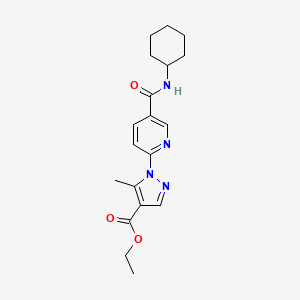 ethyl 1-(5-(cyclohexylcarbamoyl)pyridin-2-yl)-5-methyl-1H-pyrazole-4-carboxylate