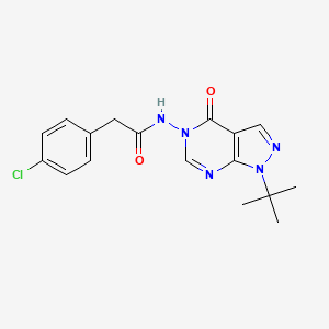 molecular formula C17H18ClN5O2 B2615282 N-(1-(tert-butyl)-4-oxo-1H-pyrazolo[3,4-d]pyrimidin-5(4H)-yl)-2-(4-chlorophenyl)acetamide CAS No. 899945-62-1