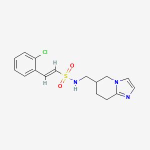 molecular formula C16H18ClN3O2S B2615285 (E)-2-(2-Chlorophenyl)-N-(5,6,7,8-tetrahydroimidazo[1,2-a]pyridin-6-ylmethyl)ethenesulfonamide CAS No. 2111905-34-9