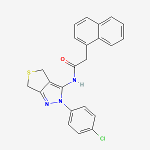 molecular formula C23H18ClN3OS B2615287 N-[2-(4-chlorophenyl)-4,6-dihydrothieno[3,4-c]pyrazol-3-yl]-2-naphthalen-1-ylacetamide CAS No. 392255-11-7