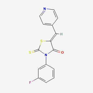 molecular formula C15H9FN2OS2 B2615289 (Z)-3-(3-fluorophenyl)-5-(pyridin-4-ylmethylene)-2-thioxothiazolidin-4-one CAS No. 498536-76-8