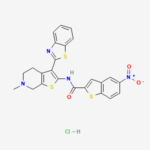 N-(3-(benzo[d]thiazol-2-yl)-6-methyl-4,5,6,7-tetrahydrothieno[2,3-c]pyridin-2-yl)-5-nitrobenzo[b]thiophene-2-carboxamide hydrochloride