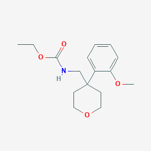 molecular formula C16H23NO4 B2615297 ethyl ((4-(2-methoxyphenyl)tetrahydro-2H-pyran-4-yl)methyl)carbamate CAS No. 1251682-90-2