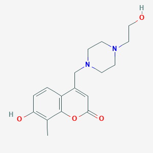molecular formula C17H22N2O4 B2615299 7-hydroxy-4-((4-(2-hydroxyethyl)piperazin-1-yl)methyl)-8-methyl-2H-chromen-2-one CAS No. 896825-61-9