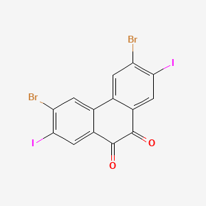 molecular formula C14H4Br2I2O2 B2615306 3,6-Dibromo-2,7-diiodophenanthrene-9,10-dione CAS No. 887127-69-7