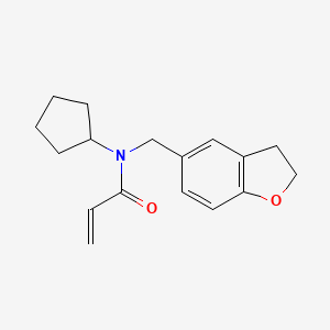 molecular formula C17H21NO2 B2615311 N-Cyclopentyl-N-(2,3-dihydro-1-benzofuran-5-ylmethyl)prop-2-enamide CAS No. 2411292-93-6