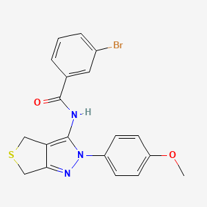 molecular formula C19H16BrN3O2S B2615317 3-bromo-N-(2-(4-methoxyphenyl)-4,6-dihydro-2H-thieno[3,4-c]pyrazol-3-yl)benzamide CAS No. 361168-65-2