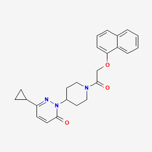 molecular formula C24H25N3O3 B2615329 6-Cyclopropyl-2-[1-(2-naphthalen-1-yloxyacetyl)piperidin-4-yl]pyridazin-3-one CAS No. 2320537-38-8