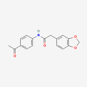 N-(4-acetylphenyl)-2-(benzo[d][1,3]dioxol-5-yl)acetamide