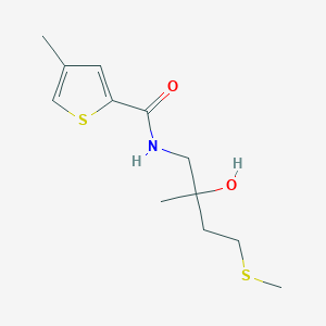 molecular formula C12H19NO2S2 B2615334 N-(2-hydroxy-2-methyl-4-(methylthio)butyl)-4-methylthiophene-2-carboxamide CAS No. 1396888-28-0