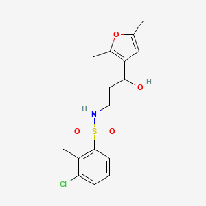 molecular formula C16H20ClNO4S B2615335 3-chloro-N-(3-(2,5-dimethylfuran-3-yl)-3-hydroxypropyl)-2-methylbenzenesulfonamide CAS No. 1421499-71-9