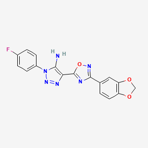 4-[3-(2H-1,3-benzodioxol-5-yl)-1,2,4-oxadiazol-5-yl]-1-(4-fluorophenyl)-1H-1,2,3-triazol-5-amine