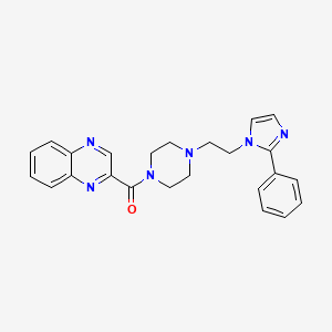 molecular formula C24H24N6O B2615340 (4-(2-(2-phenyl-1H-imidazol-1-yl)ethyl)piperazin-1-yl)(quinoxalin-2-yl)methanone CAS No. 1396768-64-1