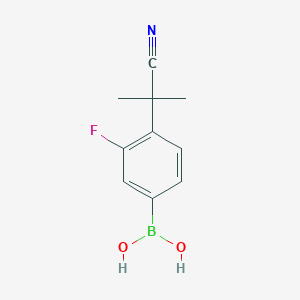 molecular formula C10H11BFNO2 B2615346 4-(1-Cyano-1-methylethyl)-3-fluorophenylboronic acid CAS No. 2377611-26-0