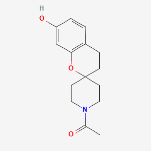 molecular formula C15H19NO3 B2615347 1-(7-羟基螺[色满-2,4'-哌啶]-1'-基)乙酮 CAS No. 924769-64-2