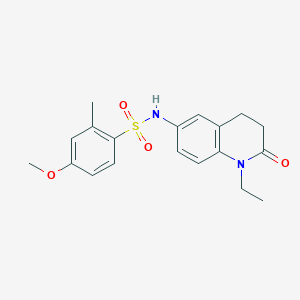 molecular formula C19H22N2O4S B2615348 N-(1-ethyl-2-oxo-1,2,3,4-tetrahydroquinolin-6-yl)-4-methoxy-2-methylbenzenesulfonamide CAS No. 922105-44-0