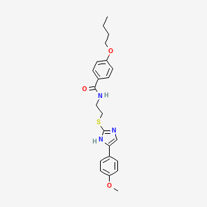 4-butoxy-N-(2-((5-(4-methoxyphenyl)-1H-imidazol-2-yl)thio)ethyl)benzamide