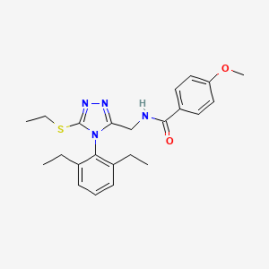 N-((4-(2,6-diethylphenyl)-5-(ethylthio)-4H-1,2,4-triazol-3-yl)methyl)-4-methoxybenzamide