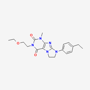 molecular formula C20H25N5O3 B2615360 3-(2-ethoxyethyl)-8-(4-ethylphenyl)-1-methyl-7,8-dihydro-1H-imidazo[2,1-f]purine-2,4(3H,6H)-dione CAS No. 872840-68-1