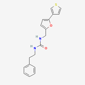 molecular formula C18H18N2O2S B2615371 1-Phenethyl-3-((5-(thiophen-3-yl)furan-2-yl)methyl)urea CAS No. 2034254-65-2