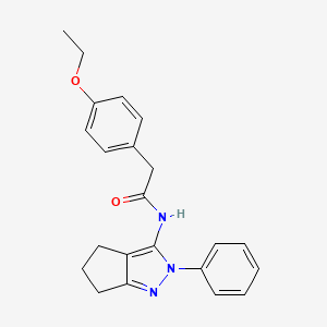 molecular formula C22H23N3O2 B2615377 2-(4-ethoxyphenyl)-N-(2-phenyl-2,4,5,6-tetrahydrocyclopenta[c]pyrazol-3-yl)acetamide CAS No. 1170414-17-1