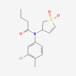 molecular formula C15H18ClNO3S B2615378 N-(3-chloro-4-methylphenyl)-N-(1,1-dioxido-2,3-dihydrothiophen-3-yl)butyramide CAS No. 863008-00-8