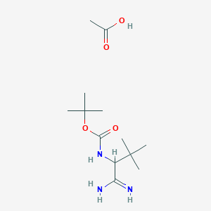molecular formula C13H27N3O4 B2615380 Acetic acid tert-butyl n-(1-carbamimidoyl-2,2-dimethylpropyl)carbamate CAS No. 2230803-26-4