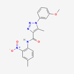 molecular formula C18H17N5O4 B2615381 1-(3-methoxyphenyl)-5-methyl-N-(4-methyl-2-nitrophenyl)-1H-1,2,3-triazole-4-carboxamide CAS No. 923131-80-0