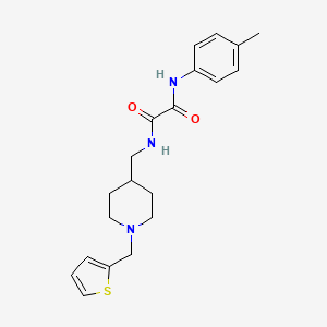 molecular formula C20H25N3O2S B2615383 N1-((1-(thiophen-2-ylmethyl)piperidin-4-yl)methyl)-N2-(p-tolyl)oxalamide CAS No. 953159-45-0