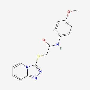 molecular formula C15H14N4O2S B2615395 2-([1,2,4]triazolo[4,3-a]pyridin-3-ylthio)-N-(4-methoxyphenyl)acetamide CAS No. 307341-00-0