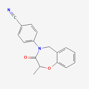 molecular formula C17H14N2O2 B2615404 4-(2-甲基-3-氧代-2,3-二氢-1,4-苯并恶杂环庚-4(5H)-基)苯甲腈 CAS No. 1340697-88-2