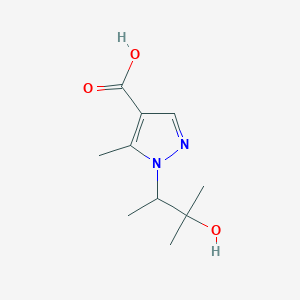 molecular formula C10H16N2O3 B2615418 1-(3-Hydroxy-3-methylbutan-2-yl)-5-methylpyrazole-4-carboxylic acid CAS No. 1872341-50-8