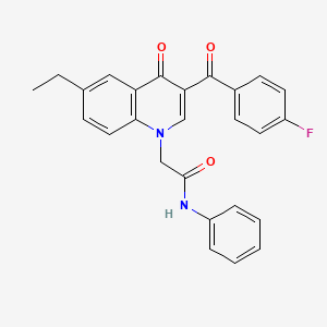 molecular formula C26H21FN2O3 B2615424 2-(6-ethyl-3-(4-fluorobenzoyl)-4-oxoquinolin-1(4H)-yl)-N-phenylacetamide CAS No. 895652-78-5