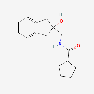 molecular formula C16H21NO2 B2615428 N-((2-羟基-2,3-二氢-1H-茚-2-基)甲基)环戊烷甲酰胺 CAS No. 2034406-69-2