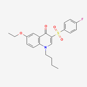molecular formula C21H22FNO4S B2615445 1-丁基-6-乙氧基-3-((4-氟苯基)磺酰基)喹啉-4(1H)-酮 CAS No. 897616-02-3