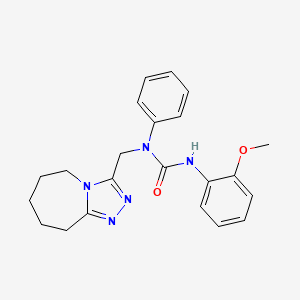 molecular formula C22H25N5O2 B2615446 3-(2-methoxyphenyl)-1-phenyl-1-(6,7,8,9-tetrahydro-5H-[1,2,4]triazolo[4,3-a]azepin-3-ylmethyl)urea CAS No. 898470-79-6