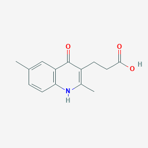 molecular formula C14H15NO3 B2615450 3-(4-Hydroxy-2,6-dimethyl-quinolin-3-yl)-propionic acid CAS No. 22609-24-1
