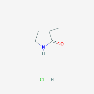 molecular formula C6H12ClNO B2615452 3,3-Dimethylpyrrolidin-2-one hydrochloride CAS No. 1259030-41-5