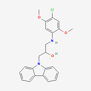 molecular formula C23H23ClN2O3 B2615456 1-(9H-carbazol-9-yl)-3-(4-chloro-2,5-dimethoxyanilino)-2-propanol CAS No. 2379996-19-5