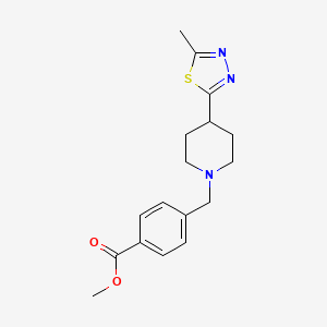 molecular formula C17H21N3O2S B2615457 Methyl 4-((4-(5-methyl-1,3,4-thiadiazol-2-yl)piperidin-1-yl)methyl)benzoate CAS No. 1331341-21-9
