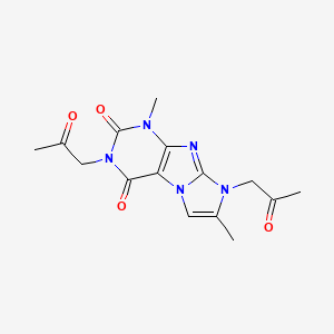 molecular formula C15H17N5O4 B2615470 4,7-二甲基-2,6-双(2-氧代丙基)嘌呤[7,8-a]咪唑-1,3-二酮 CAS No. 878736-65-3