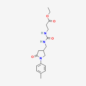 Ethyl 3-(3-((5-oxo-1-(p-tolyl)pyrrolidin-3-yl)methyl)ureido)propanoate