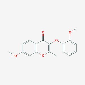 molecular formula C18H16O5 B2615485 7-甲氧基-3-(2-甲氧基苯氧基)-2-甲基色烯-4-酮 CAS No. 858759-86-1