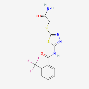 N-[5-(2-amino-2-oxoethyl)sulfanyl-1,3,4-thiadiazol-2-yl]-2-(trifluoromethyl)benzamide