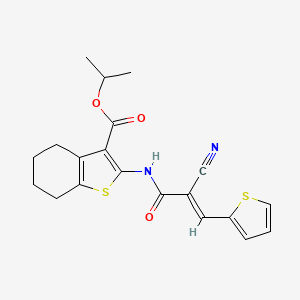 (E)-isopropyl 2-(2-cyano-3-(thiophen-2-yl)acrylamido)-4,5,6,7-tetrahydrobenzo[b]thiophene-3-carboxylate