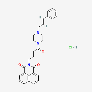 (E)-2-(4-(4-cinnamylpiperazin-1-yl)-4-oxobutyl)-1H-benzo[de]isoquinoline-1,3(2H)-dione hydrochloride