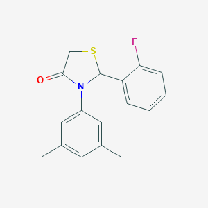 molecular formula C17H16FNOS B261550 3-(3,5-Dimethylphenyl)-2-(2-fluorophenyl)-1,3-thiazolidin-4-one 